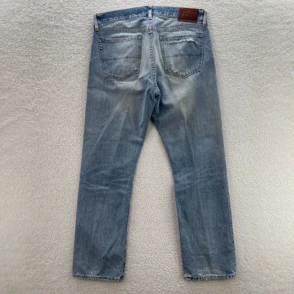 Polo Ralph Lauren Jeans Mens 34x32 Blue 867 Classic Fit Distressed Grunge Denim